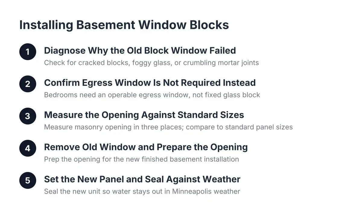 block windows finished basement