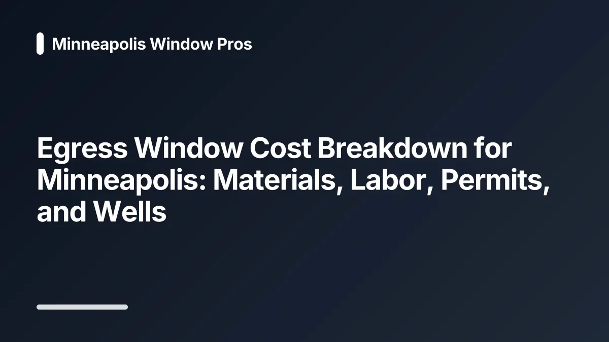 egress window cost breakdown