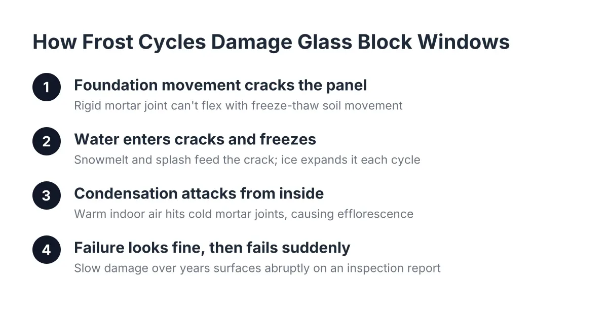 glass block frost damage