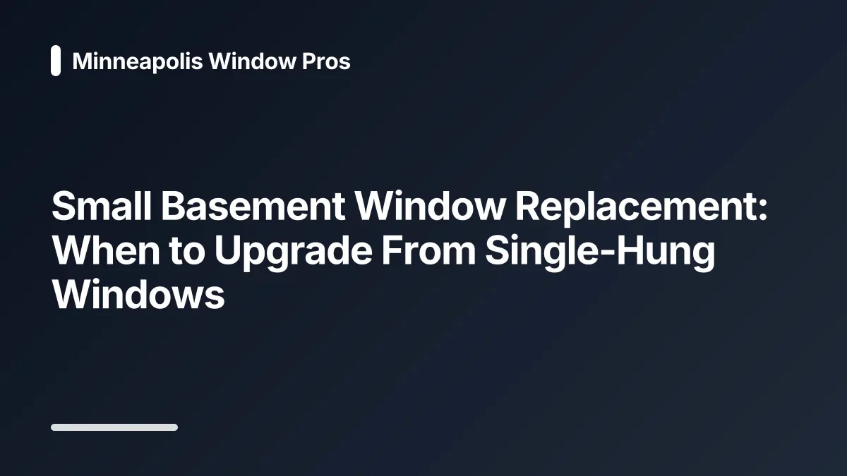 basement window replacement