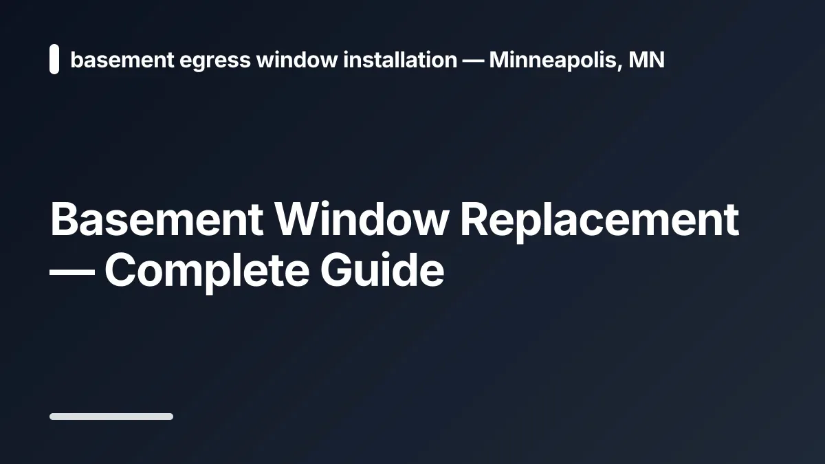 basement window replacement cost