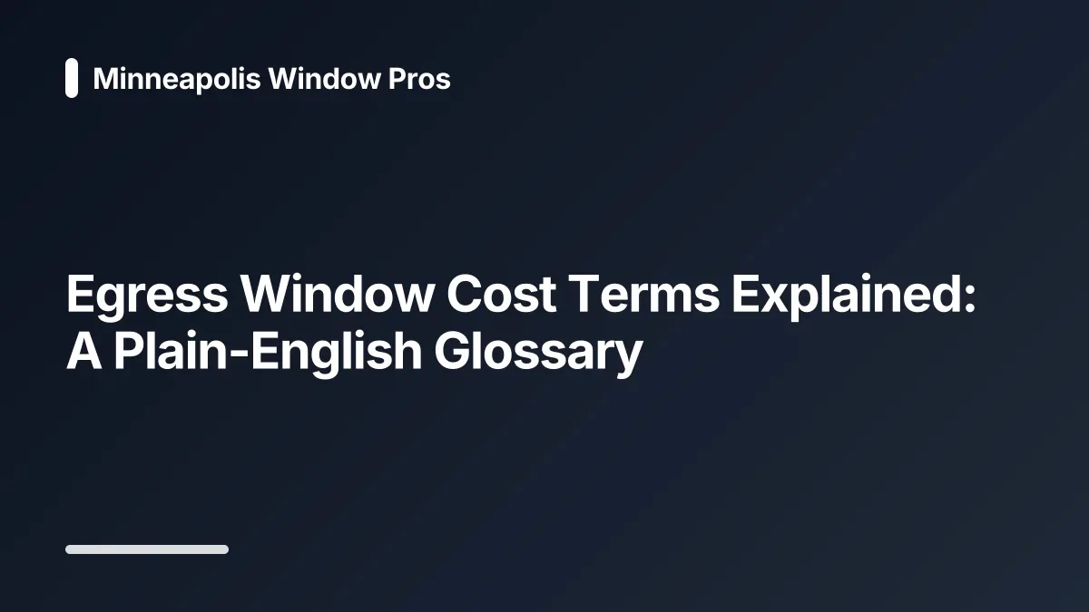 egress window cost glossary
