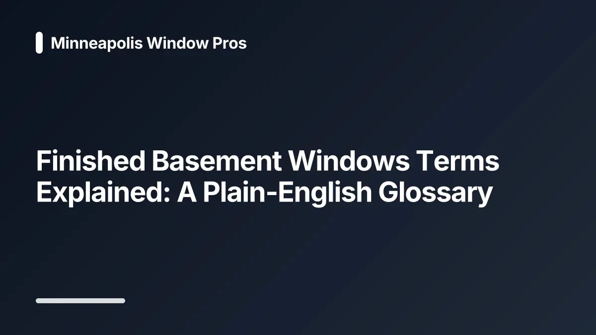 finished basement windows glossary