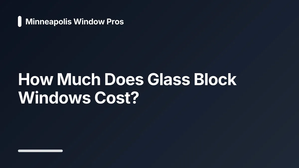 glass block window installation cost