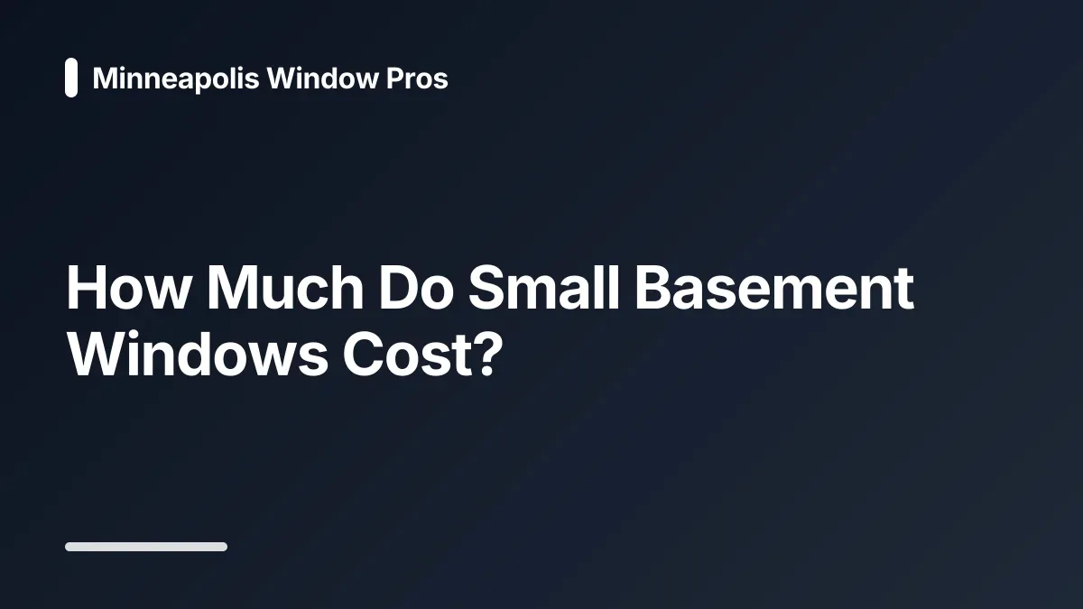 how much do small basement windows cost