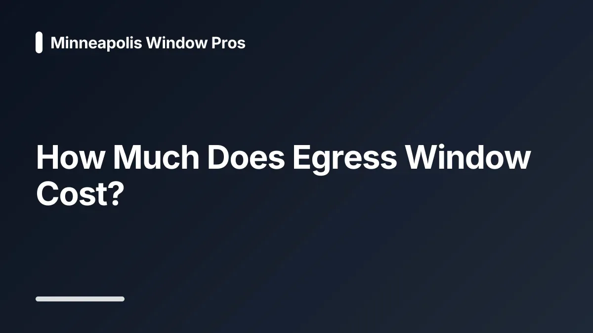 egress window cost