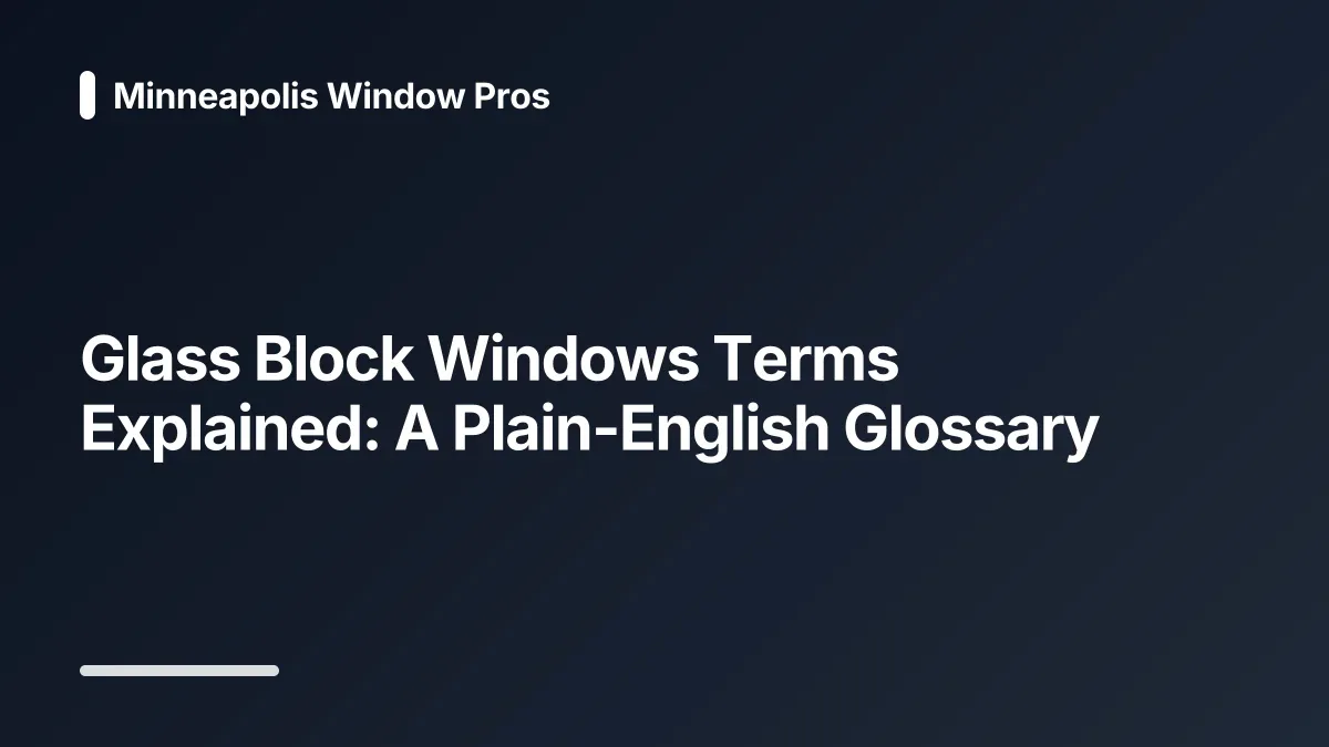 glass block windows glossary