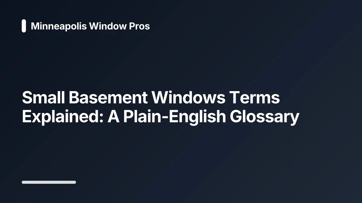 small basement windows glossary